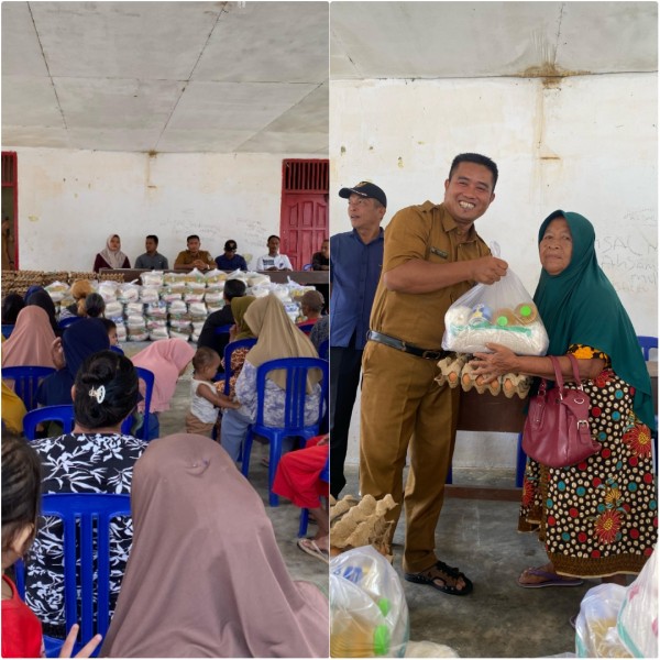 Ringankan Beban Ekonomi Warga Jelang Lebaran Idul Fitri, Kades Bagan Limau Salurkan Ratusan Paket Sembako