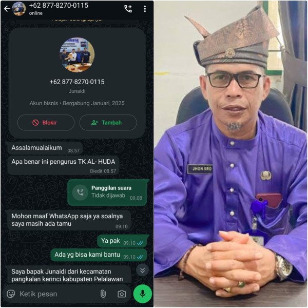 Lagi-Lagi Muncul Akun Palsu Camat Pangkalan Kerinci, Warga Diminta Waspada