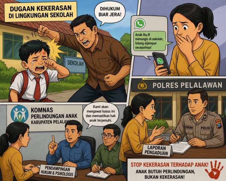 Diduga Dianiaya di Lingkungan Sekolah, Orang Tua Lapor Polisi dan Minta Pendampingan Komnas PA Pelalawan