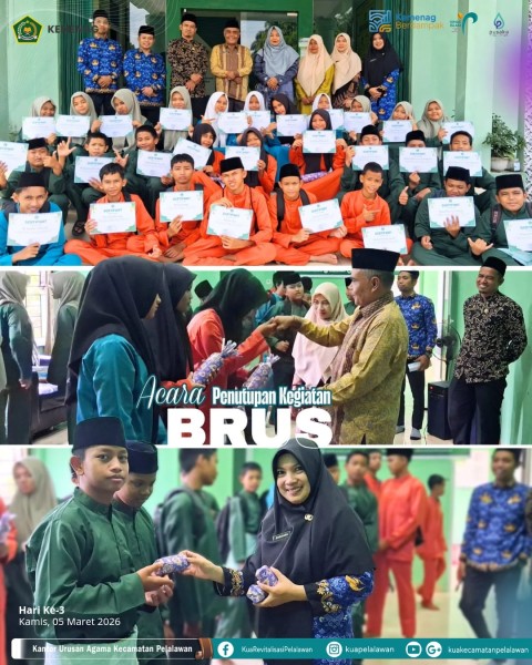 KUA Pelalawan Tutup Kegiatan BRUS bagi Siswa SMPN 8 Pelalawan