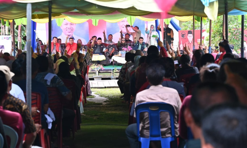 Kampanye Dua Titik di Pulau Bengkalis, Cagubri Abdul Wahid disambut Antusias Warga