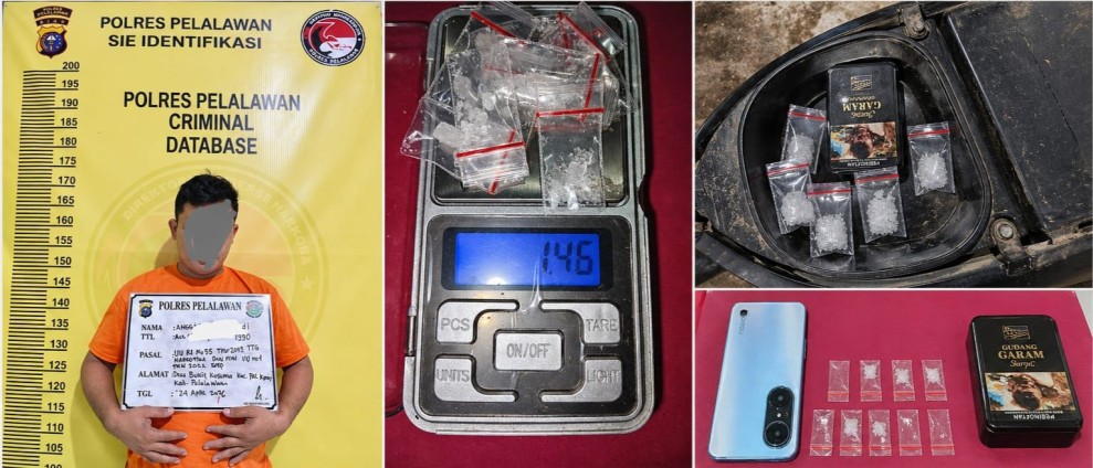 Pria Pengangguran Diciduk Saat Nongkrong, 9 Paket Sabu Disita Polisi di Pangkalan Kuras