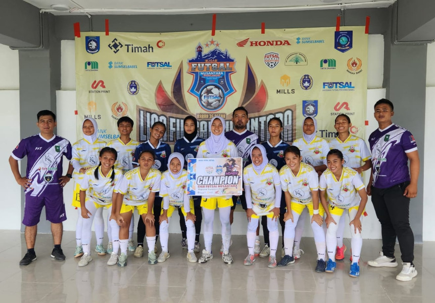 Tim KS Futsal Putri Riau Juara Liga Futsal Nusantara Regional Sumatera 2024