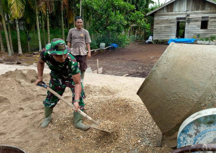 Arhanud di Satuan Tugas TMMD ke 115 Teluk Meranti