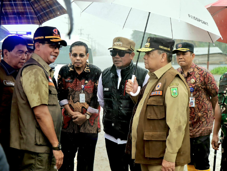 Cek Kondisi Banjir dan Pengungsi, Kepala BNPB Tinjau Kabupaten Pelalawan