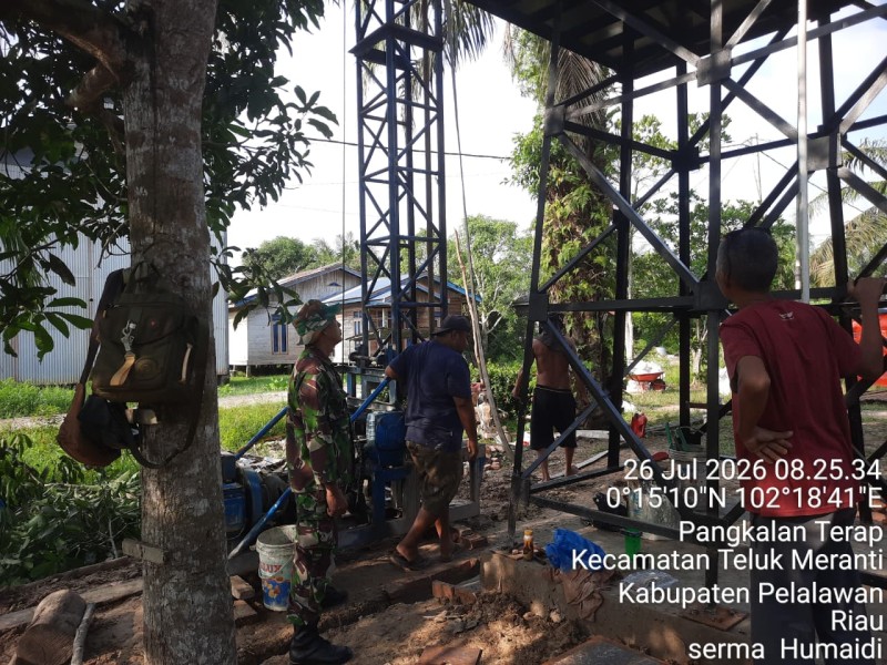 Air Bersih Sebentar lagi Hadir, Satgas TMMD Ke-129 Kodim 0313/KPR Mulai Pengeboran Sumur Bor di Pangkalan Terap