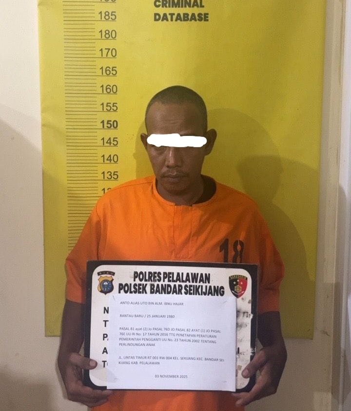 Diduga Setubuhi Keponakan Sendiri, Pria di Bandar Sei Kijang Ditangkap Polisi