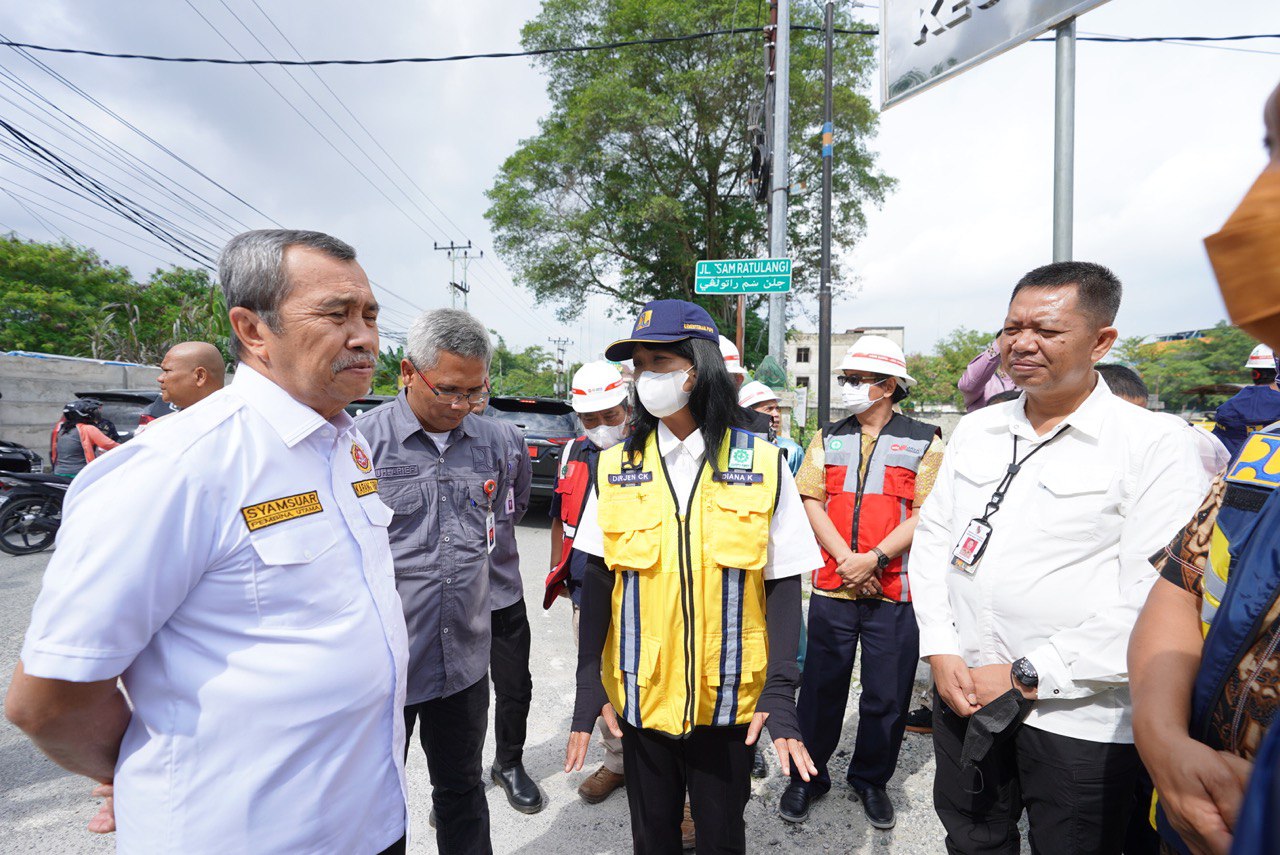 Respon Permintaan Gubri, Dirjen Cipta Karya Tinjau Jalan Rusak Akibat IPAL di Pekanbaru