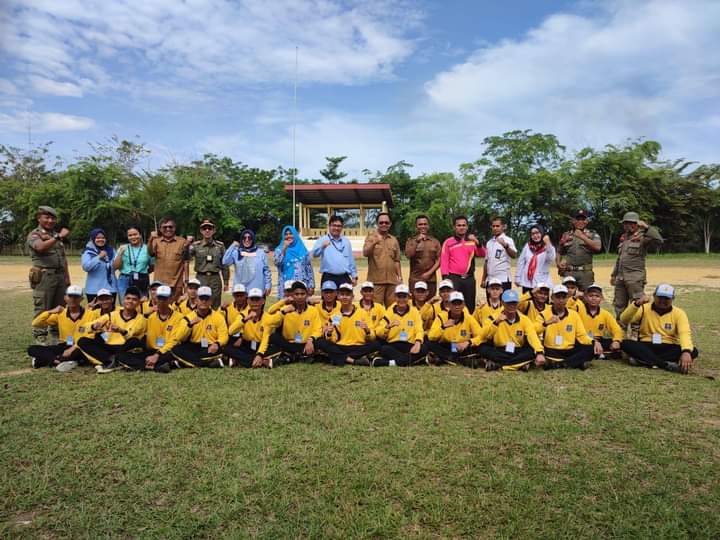 MoU Satpol PP Pelalawan, SMKN 1 Pangkalan Kerinci Gelar Pelatihan Mental Building Siswa