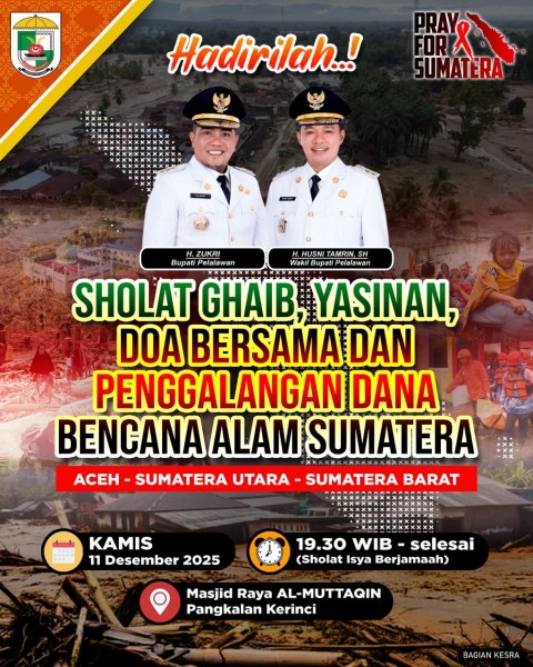 Pemkab Pelalawan Gelar Doa Bersama dan Penggalangan Dana untuk Korban Bencana Aceh, Sumbar dan Sumut