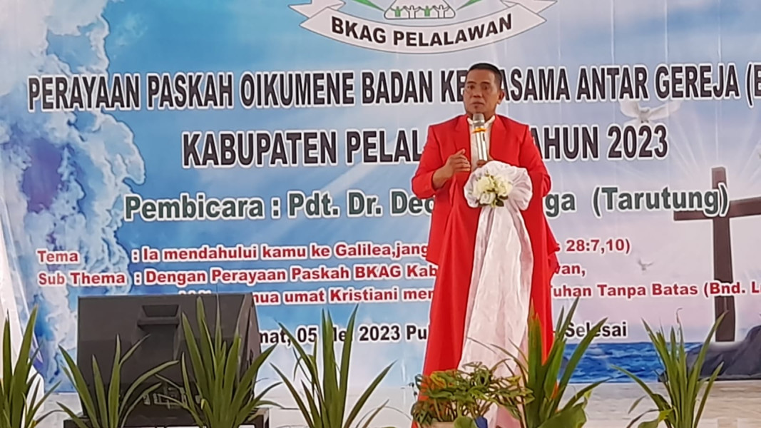 Bupati Pelalawan, H.Zukri Misran Hadiri Perayaan Paskah BKAG Se- Pelalawan