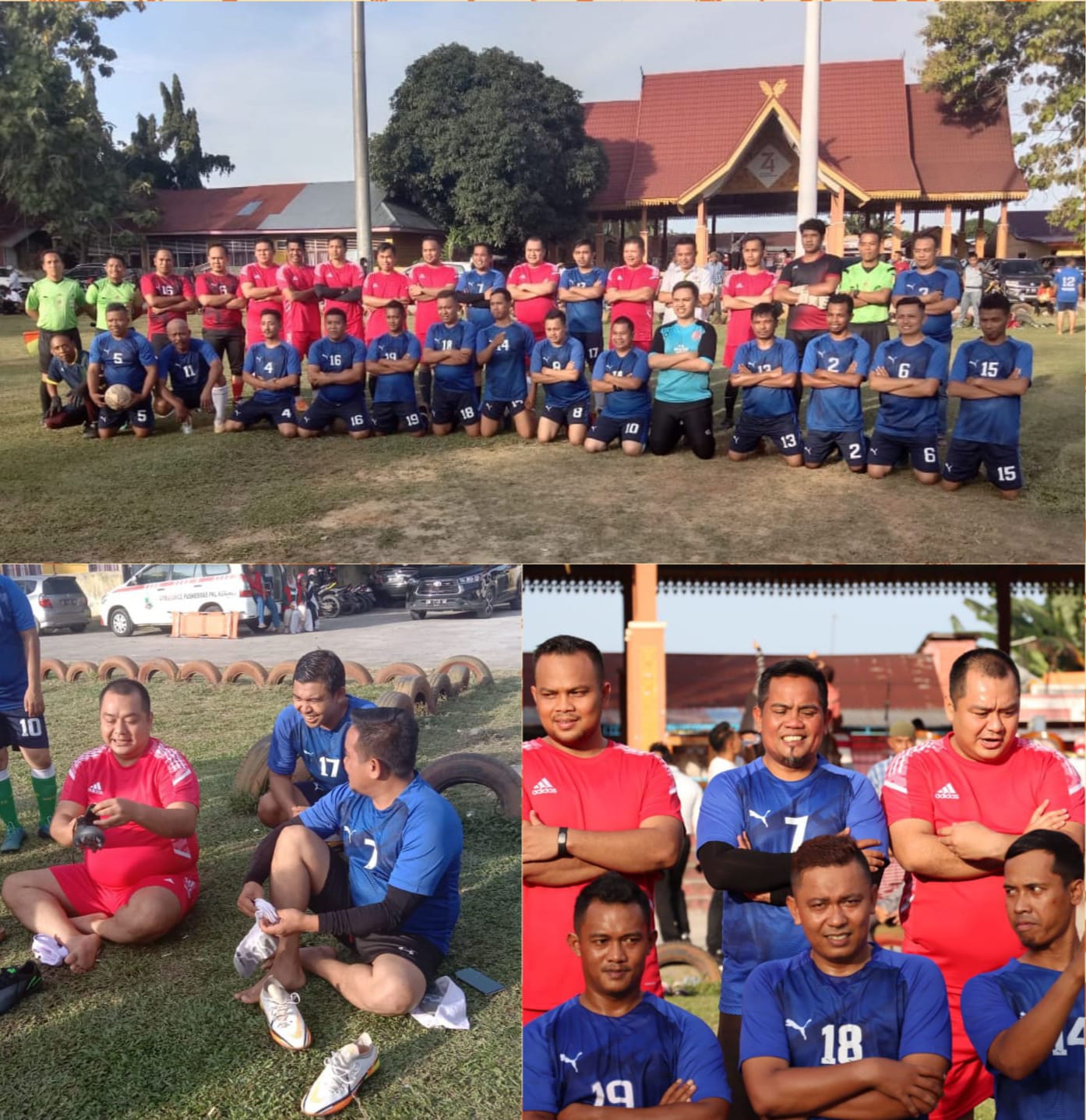 Laga Persahabatan HUT Bhayangkara Ke-76, Polres Pelalawan Menang, Bupati Pelalawan Cetak Satu Gol