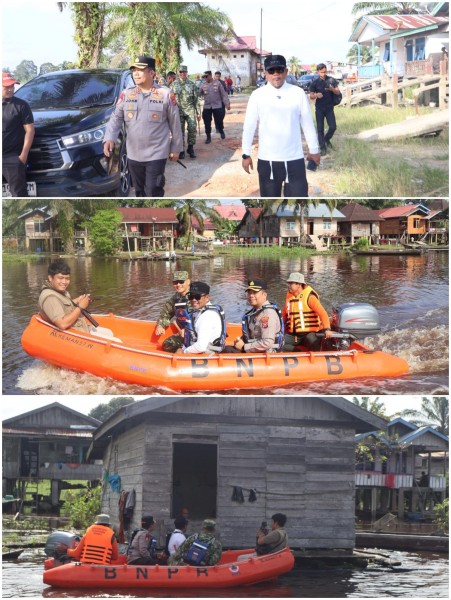 Forkopimda Pelalawan Turun Langsung Pantau Kenaikan Debit Sungai Kampar