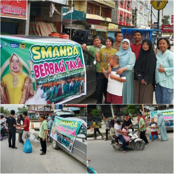Semangat Berbagi Bulan Ramadhan, Siswa SMAN 2 Pangkalan Kerinci Bagikan 1.200 Takjil Ke Pengendara