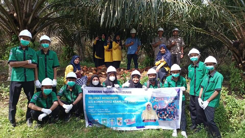 Siswa SMKN 1 Pangkalan Kerinci Laksanakan UKK di Perkebunan Asian Agari Buatan