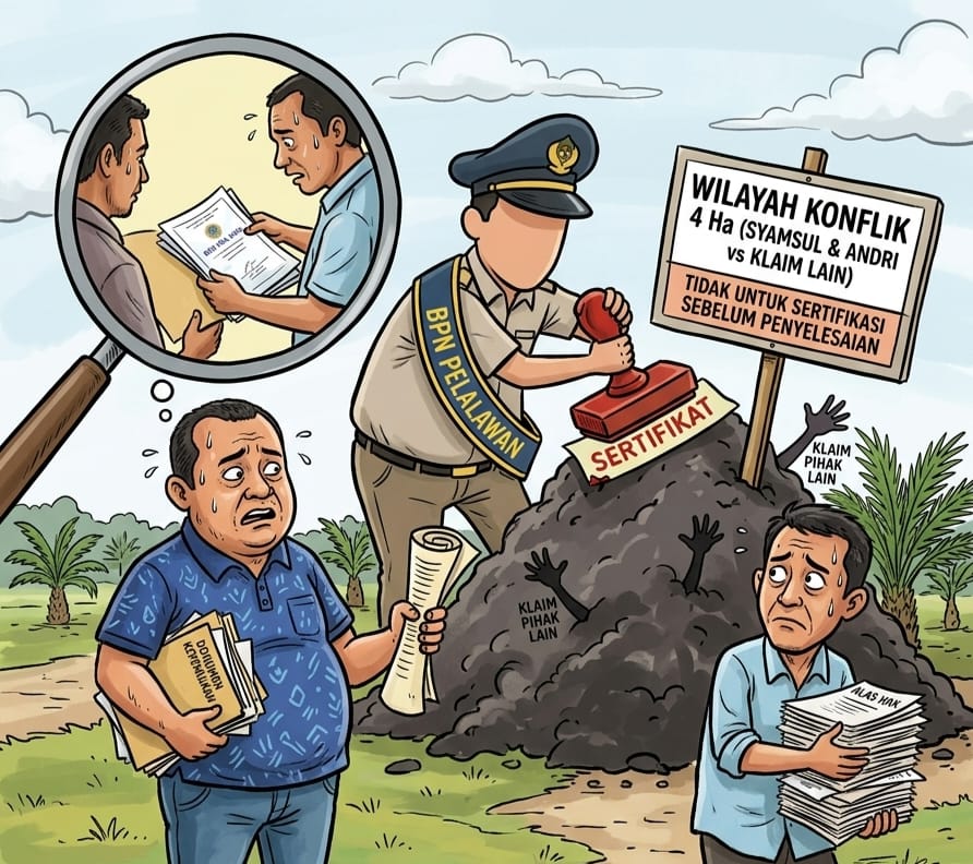 Pemilik Lahan 4 Hektare Minta BPN Pelalawan Tak Terbitkan Sertifikat di Tengah Konflik
