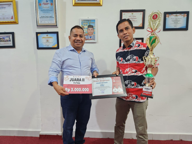 Tim Perumda Tuah Sekata Juara II Futsal Antar OPD Dalam Rangka Hari Jadi Kabupaten Pelalawan