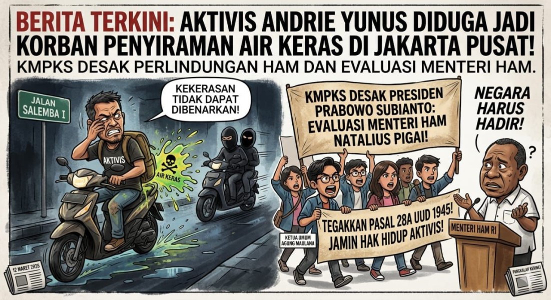 Aktivis Duga Jadi Korban Penyiraman Air Keras, KMPKS Desak Perlindungan HAM dan Evaluasi Menteri HAM