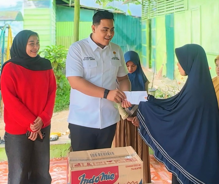 Sambut Bulan Suci Ramadhan, BPC HIPMI Kabupaten Pelalawan Bagikan Satuan Anak Yatim