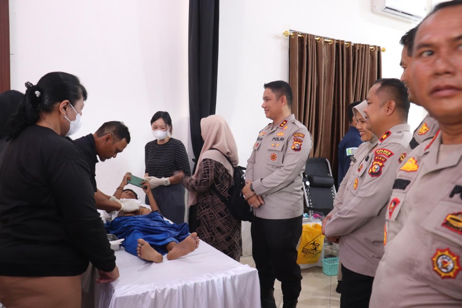 Dalam Rangkaian HUT Bhayangkara Ke-79, Polres Pelalawan Gelar Bakti Kesehatan dan Sosial