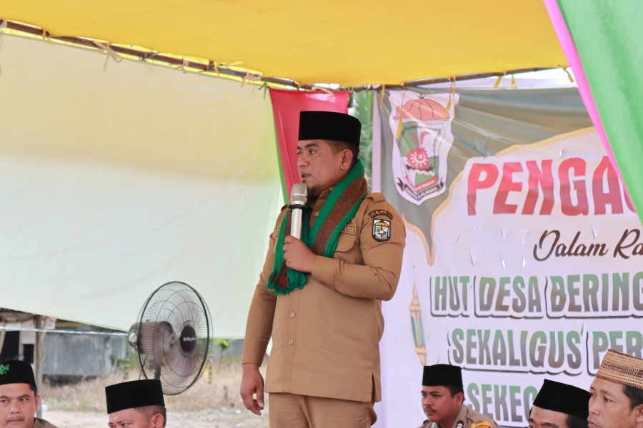 HUT Desa Beringin Indah Ke-32, Ini Yang Disampaikan Bupati H. Zukri SE