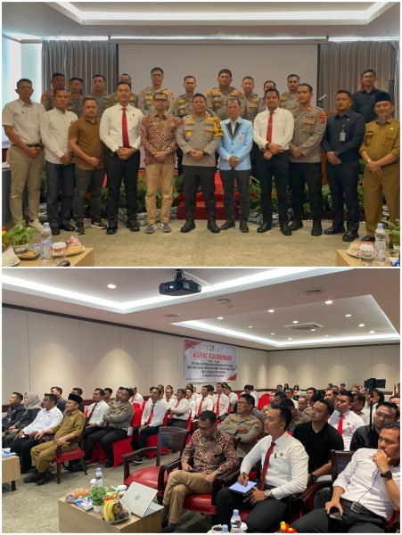 Polres Pelalawan Gelar Koordinasi Penanganan Perkara dan Diskusi KUHP Nasional Bersama Aparat Penegak Hukum