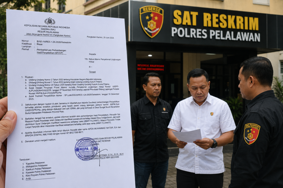 Polres Pelalawan Terbitkan SP2HP, Dugaan Provokasi Sidang Lapangan di Sungai Buluh Masih Diselidiki