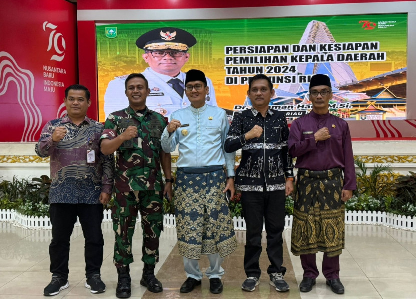 Pjs. Bupati Pelalawan Hadiri Rapat Persiapan dan Kesiapan Pilkada Serentak Tahun 2024 Provinsi Riau