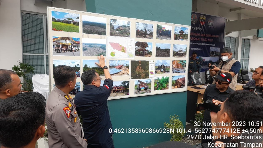 36 Pondok Perambah Hutan Dirobohkan di Kawasan TNTN Pelalawan