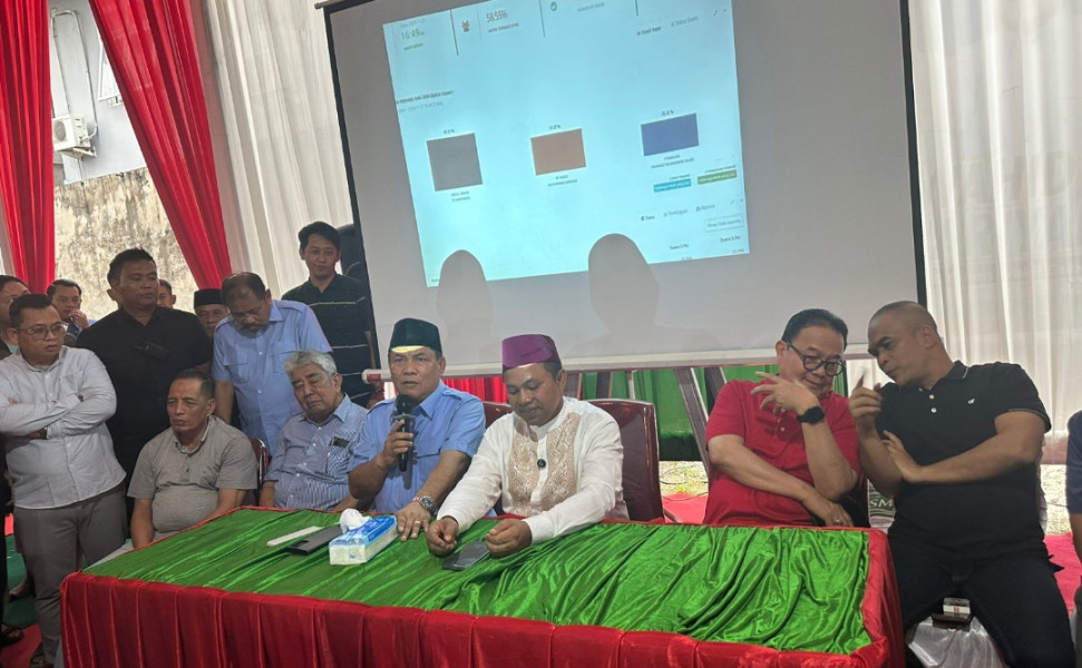 Paslon Gubernur Nomor 1 Abdul Wahid-SF. Hariyanto Deklarasi Kemenangan Pasca Unggul Versi Hitung Cepat LSI Denny JA
