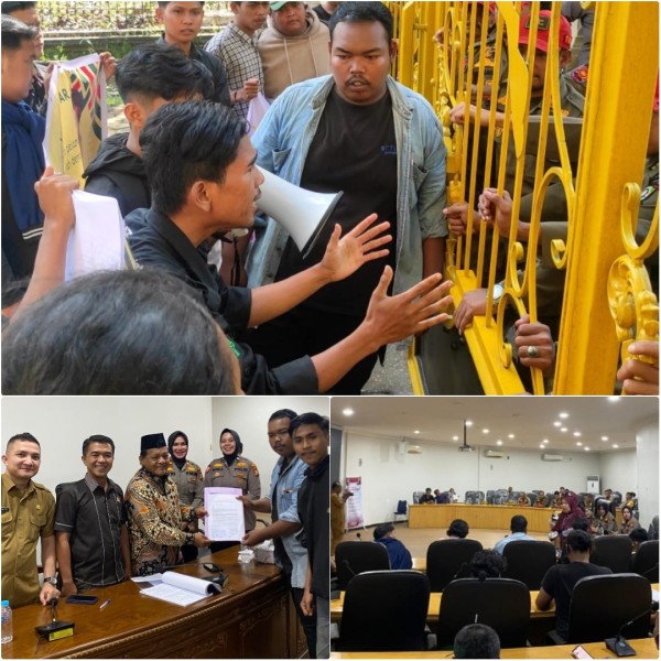 Seruduk Kantor DPRD Kampar, Massa Formasi-KPM Desak BK Tindak Tegas Oknum Dewan Terlibat Perselingkuhan
