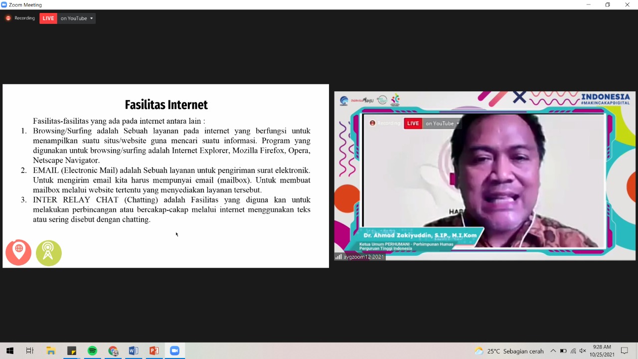 Dr. Ahmad Zakiyuddin S.IP, M.I.Kom Bagikan Manfaat Internet Untuk Generasi Milenial