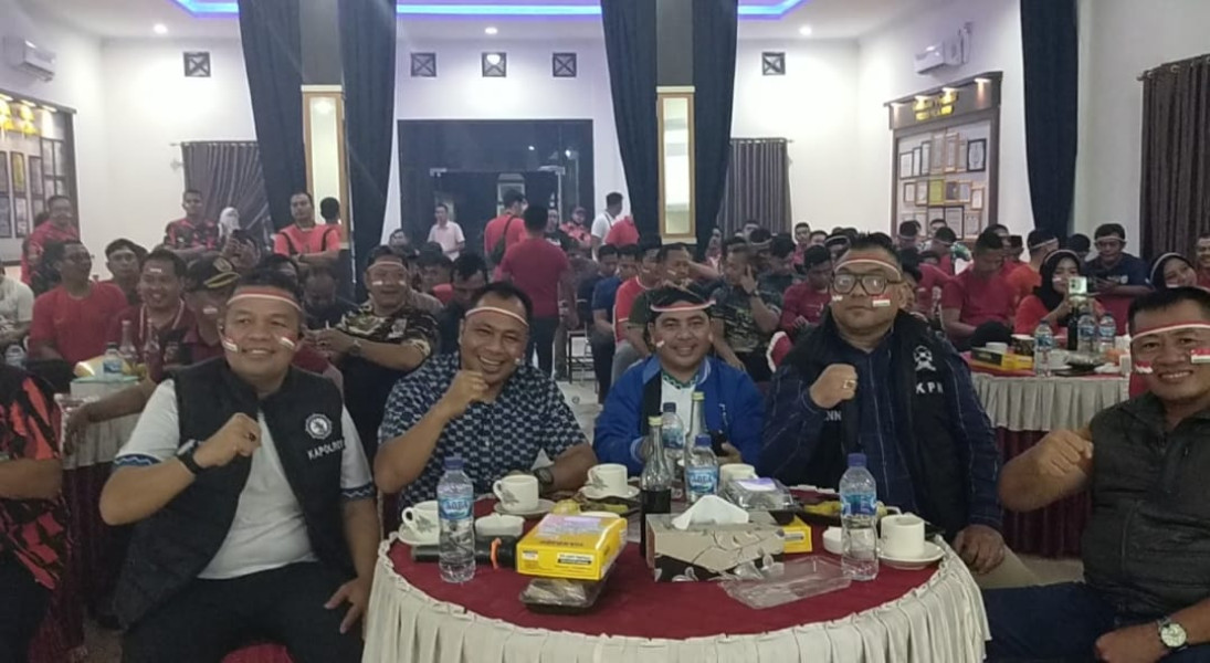 Dukung Garuda Muda, Polres Pelalawan Gelar Nobar Semifinal Timnas Indonesia U-23 Piala Asia