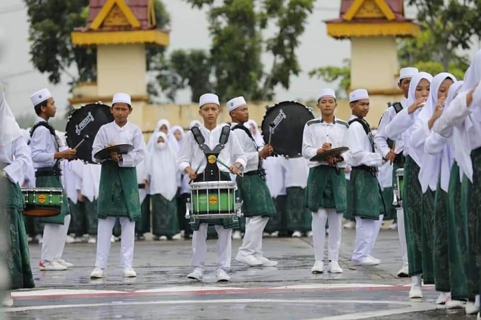 Meriah, Peringatan Hari Santri Nasional Tahun 2021 di Halaman Kantor Bupati Pelalawan