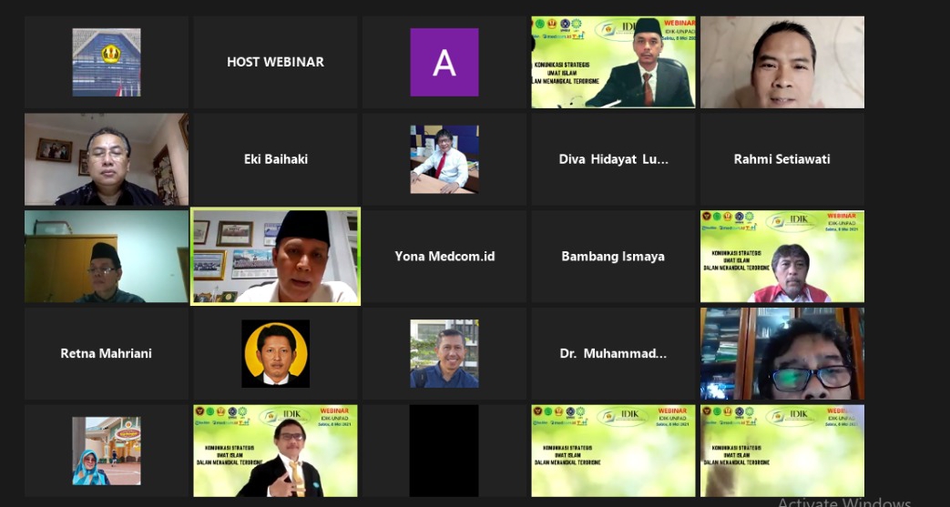 Webinar Nasional IDIK UNPAD, Kepala BNPT Tegaskan Islam Bukan Teroris dan Teroris Bukan Islam