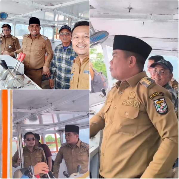 Silaturahmi dengan Mantan Bupati Harris, Bupati dan Wakil Bupati Pelalawan Tinjau Wisata Danau Tajwid