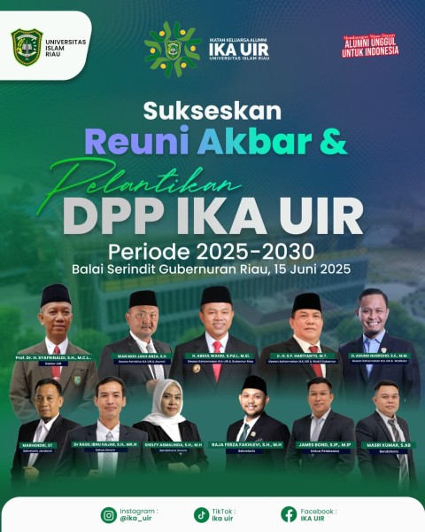 Pengurus Baru IKA UIR Akan Dilantik di Balai Serindit Gubernur Riau, Doktor Ragil Ajak Alumni Sukseskan Pelantikan