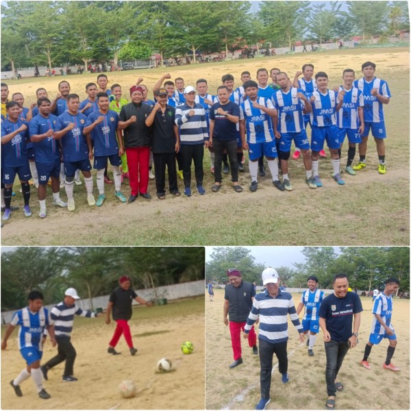 Didampingi Ketua JMSI, Anggota DPRD Pelalawan Buka Turnamen Sepak Bola Antar RW di Desa Makmur