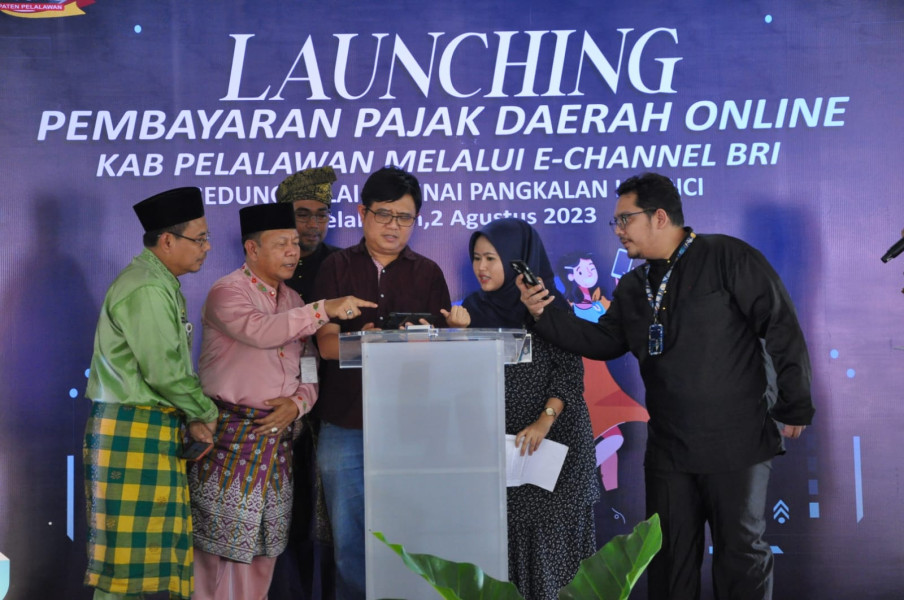 Inovasi Pelayanan Pembayaran Pajak, Pemkab Pelalawan Launching E-Channel BRI