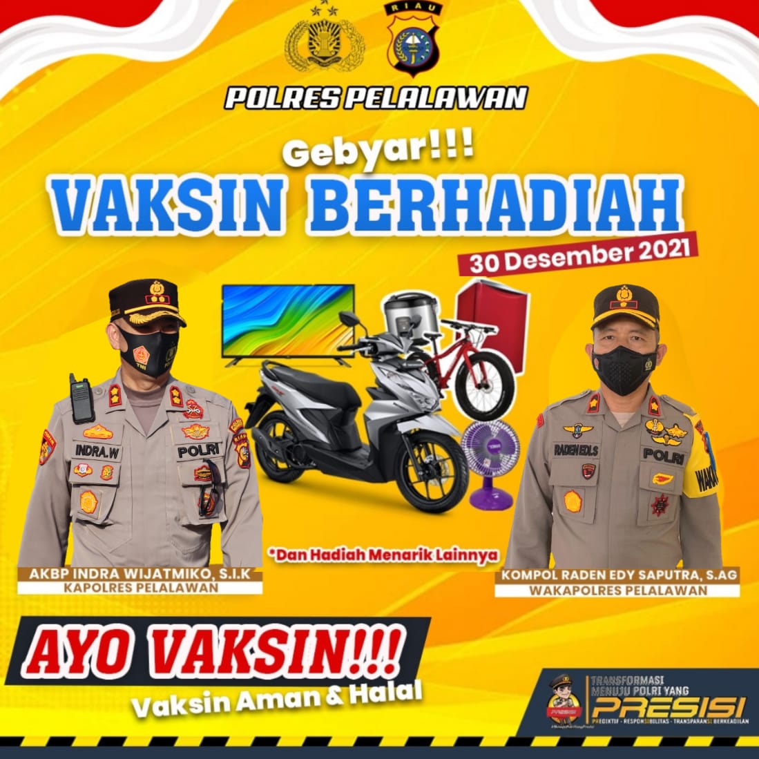 Gebyar Vaksin Polres Pelalawan 'Banjir' Hadiah