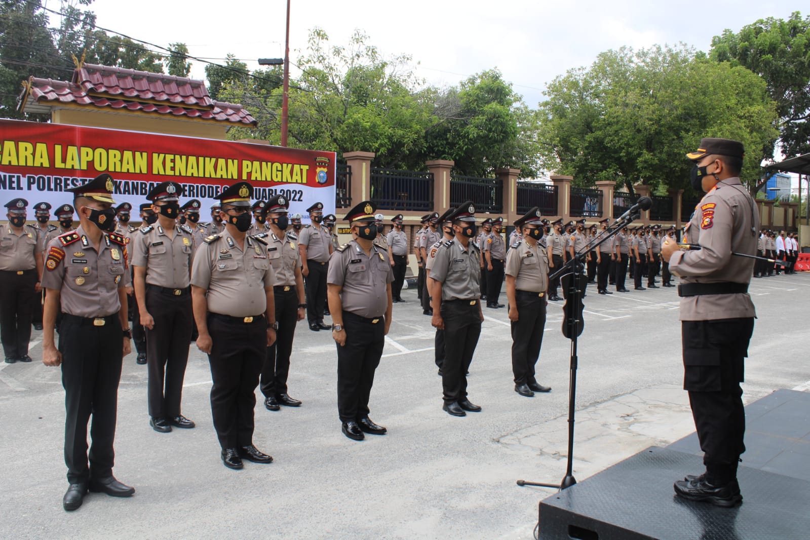 99 Personil Polresta Pekanbaru Naik Pangkat