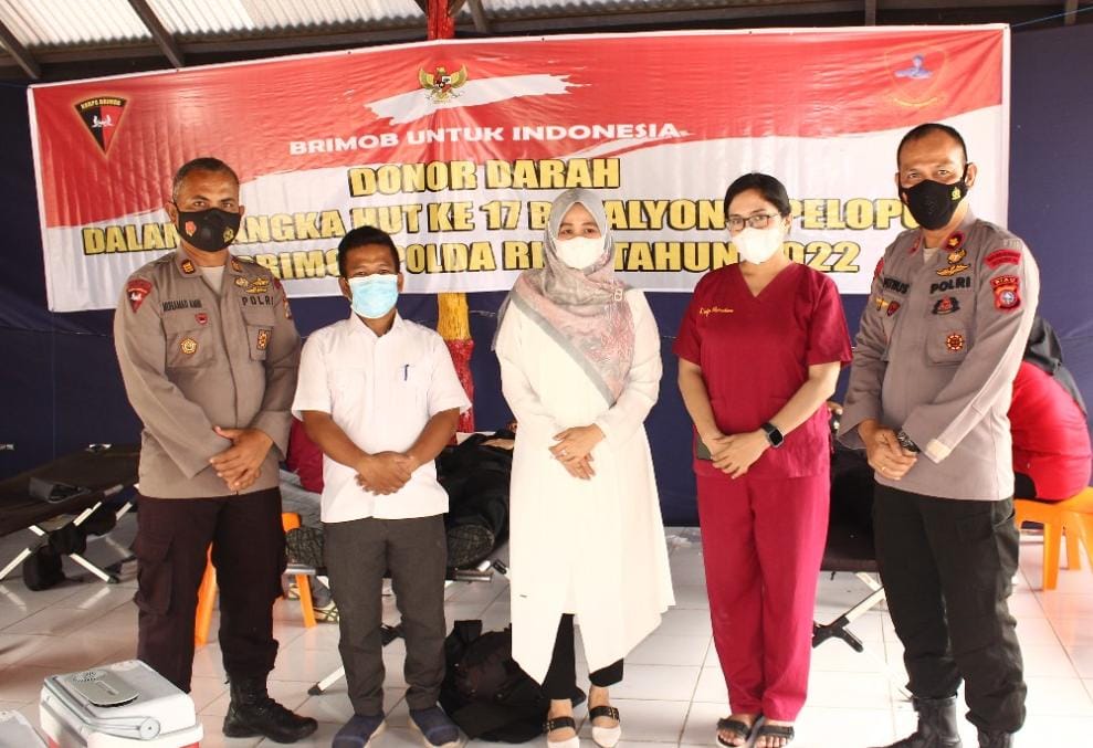 Batalyon Brimob Pelopor Polda Riau Gelar Baksos Donor Darah