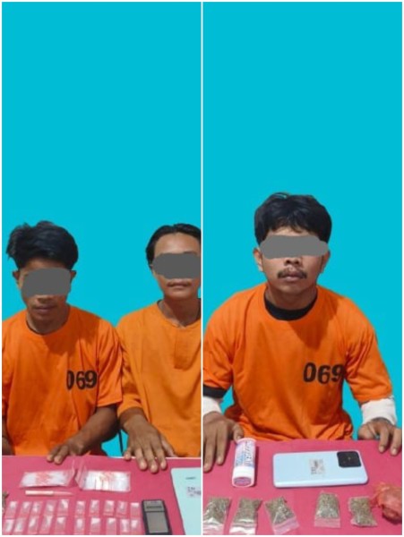 Tiga Tersangka Narkoba Ditangkap di Desa Langkan, Satresnarkoba Polres Pelalawan Amankan Sabu dan Ganja