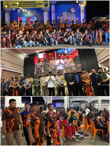 Pemuda Pancasila Pelalawan Turut Bantu Pengamanan Malam Natal 2025