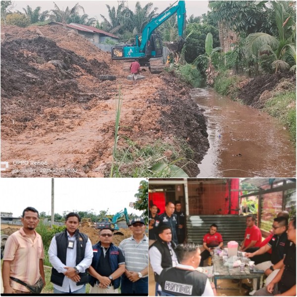 Pengelola Langsung Bersihkan Parit, Mediasi Dilakukan Satpol PP Pelalawan Dengan Warga RT 006 PGRI Berjalan Lancar