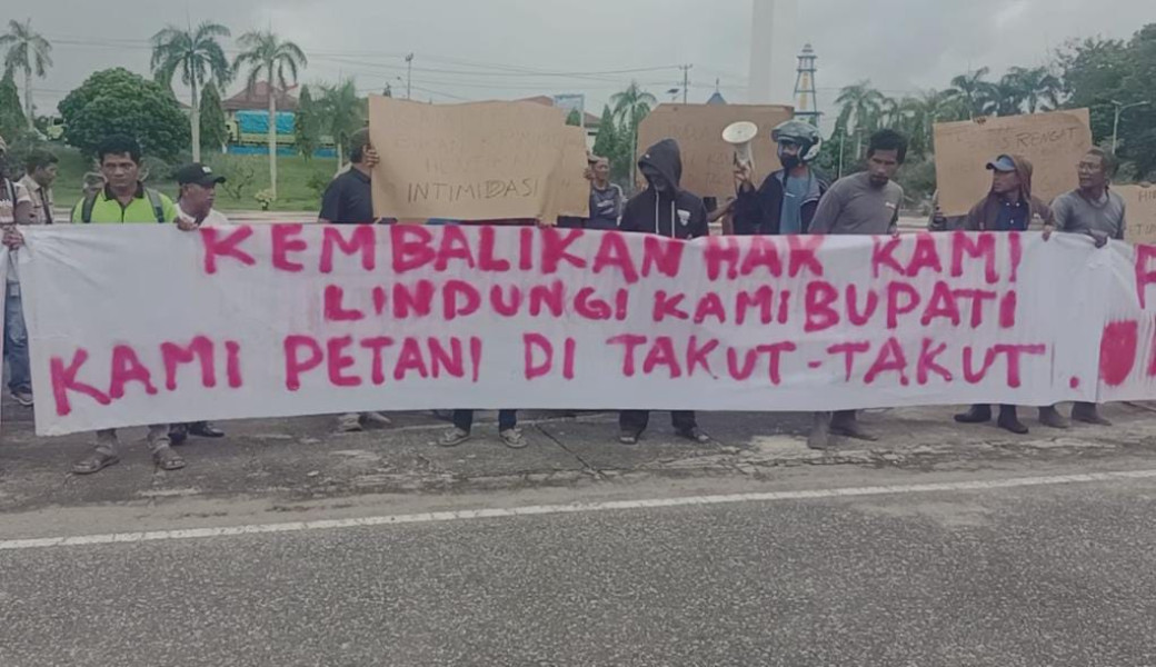Unjuk Rasa Petani Sawit di Inhu, Tuntut Hentikan Kriminalisasi dan Stop Mafia Tanah