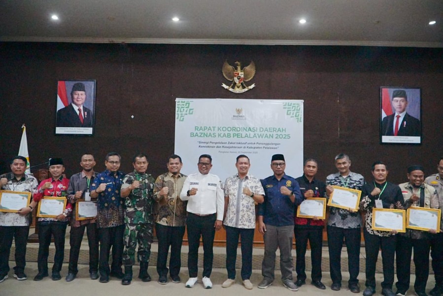 Bupati H Zukri SM MM Buka Rakorda BAZNAS Kabupaten Pelalawan 2025