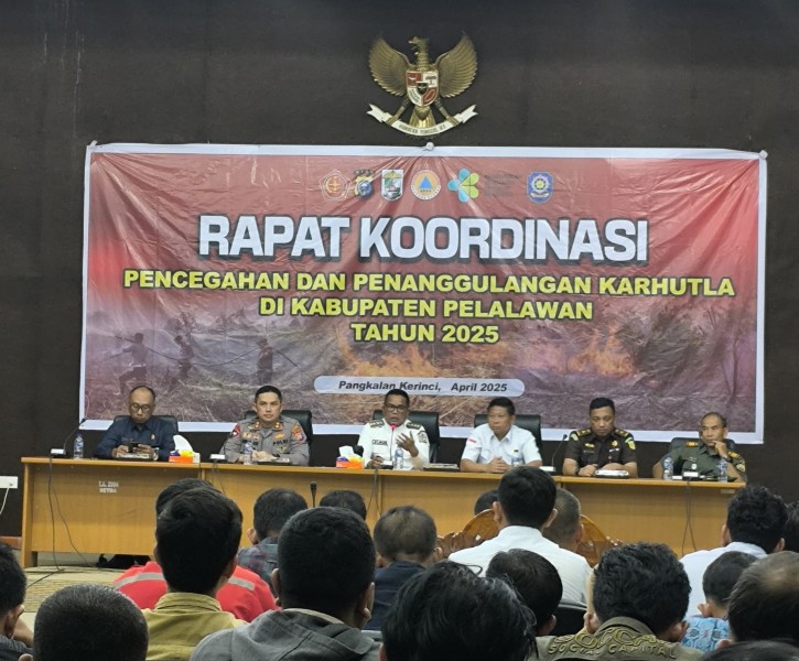 Polres Pelalawan Taja Rakor Pencegahan dan Penanggulangan Karhutla Tahun 2025