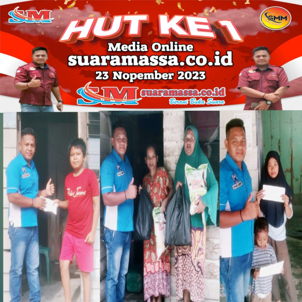 Pimpinan Redaksi Arpandi Sarumpaet Berbagi Kasih di HUT Ke-1 Suaramassa.co.id