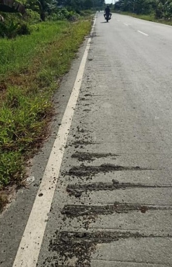 Pengusaha Muda Teluk Meranti Siap Perbaiki Jalan Rusak yang Dilewati Alat Beratnya